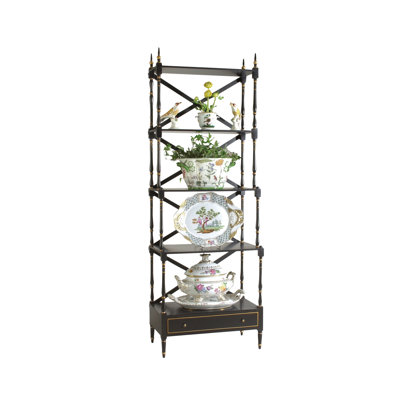 71.5'' H x 25'' W Solid Wood Etagere Bookcase