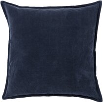 Edgar Square 100% Cotton Pillow Cover AllModern Color: Dark Blue, Fill Material: Polyester/Polyfill, Size: 22'' x 22