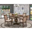 L'ensemble de table de salle à manger 5 pièces pour 4 personnes comprend une table de cuisine ronde avec piédestal et 4 chaises de salle à manger Parson en tissu kaki foncé-771177013-771177015-771207145