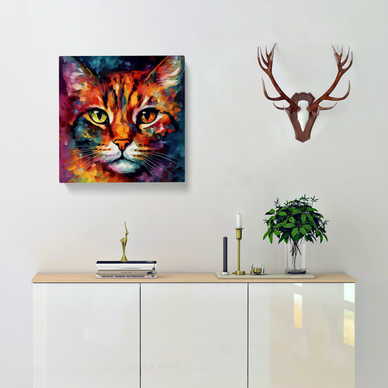 Cat Abstract Art No.1 - Print, 50cm H x 50cm W x 3cm D