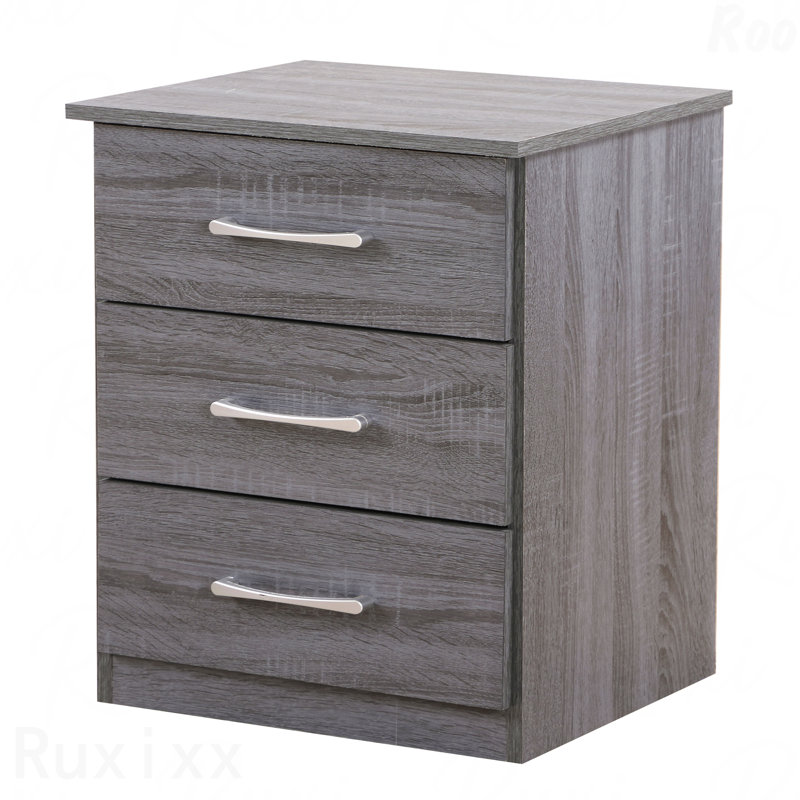 Table de chevet grise contemporaine, chic, Gris