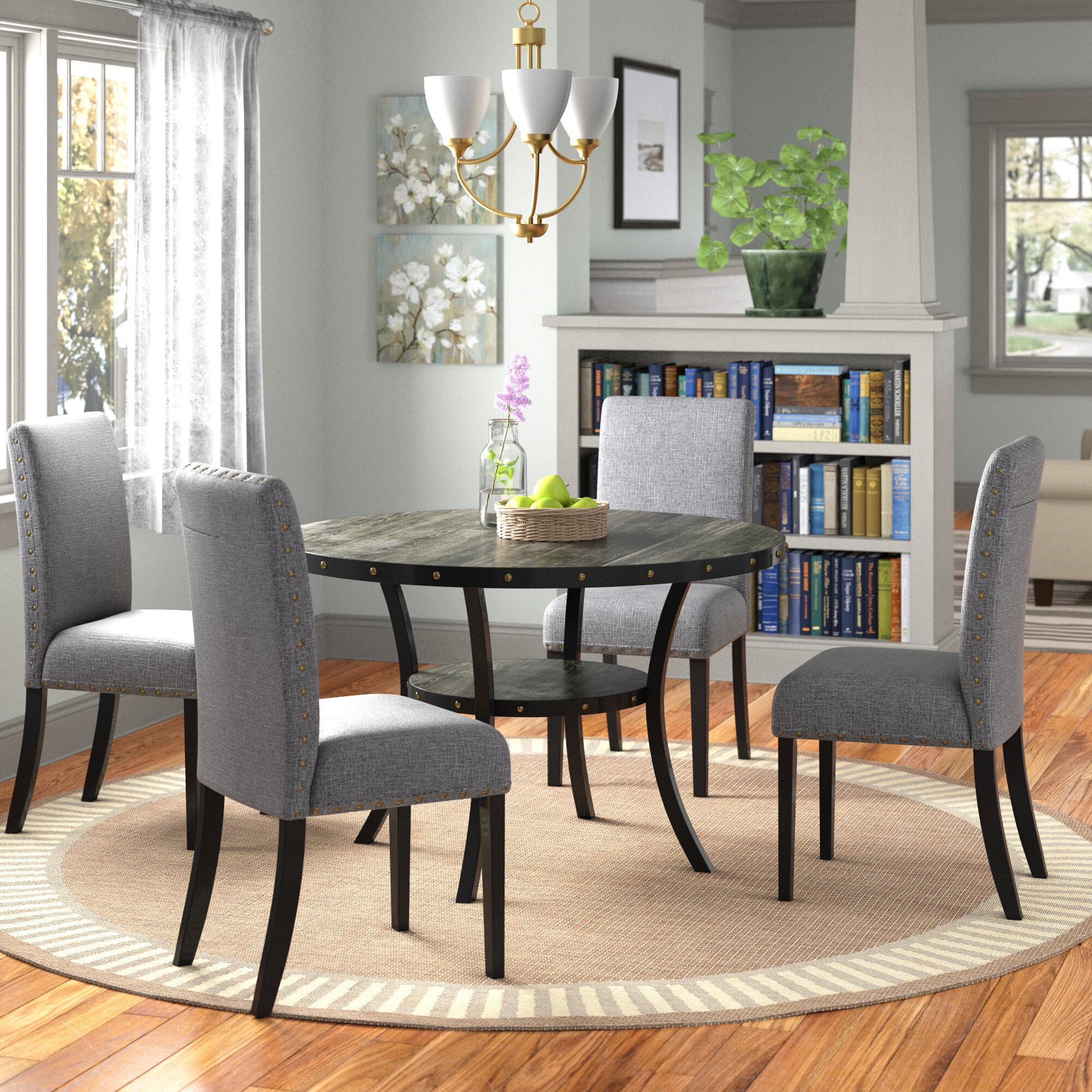 Haysi espresso wood best sale 5 piece dining set