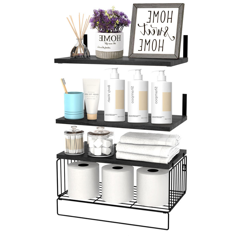 4 Piece Bracket Shelf, Black