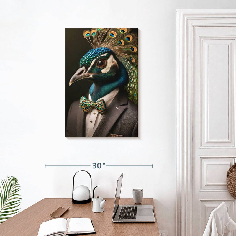 Brampt A Peacock Portrait, 30" H x 20" W