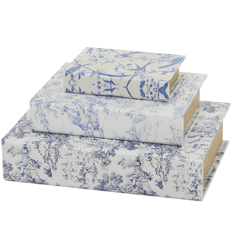 3 - Piece Book Box, Blue