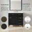 Meuble-lavabo moderne avec lavabo 36 po, armoire de rangement intelligente avec 2 tiroirs rabattables et tablette réglable, meuble-lavabo autoportant en bois massif-433641923-433641927