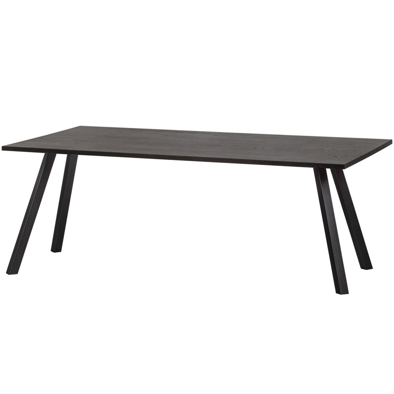 Tablo Oak Solid Wood Top Metal Base Dining Table, 75cm H x 90cm L x 160cm W