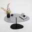 Table basse industrielle moderne avec plateau 100% verre trempé, 35,4 x 15,7 x 23,6 pouces | Pieds robustes en métal, finition gris foncé et noir | Démonté pour un assemblage facile, parfait pour le salon et le bureau-2077193404-2077193406