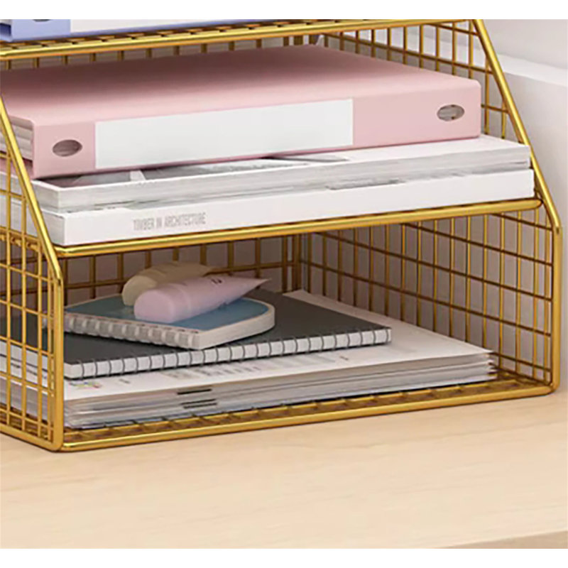 Marketa Metal File Organizer, Gold