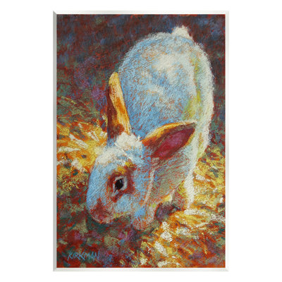 "Lapin pointillism", art mural sur bois par Rita Kirkman