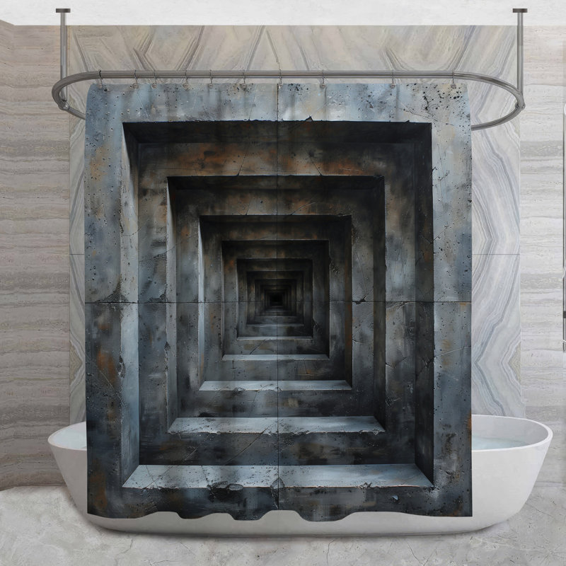 Rideau de douche Infinite Tunnel - décor de salle de bain abstrait 16682, H 84 po x l 70 po