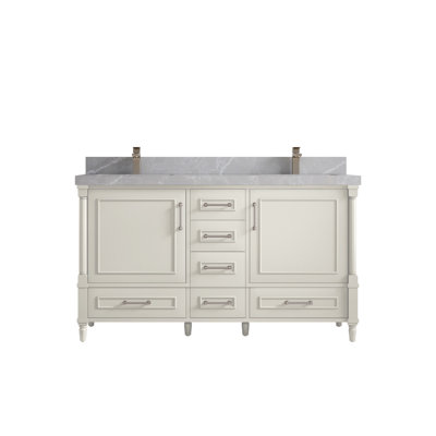 Meuble-lavabo double 60 po avec comptoir Aberdeen