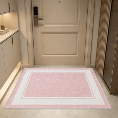 Tapis bleu rosé à bordure minimale pour le salon, doux et confortable, convient à toutes les saisons, facile à entretenir, tapis de sol intérieur lavable à la machine, sous la ferme pour la chambre à coucher, la salle à manger, le bureau, le patio, le balcon, la décoration intérieure