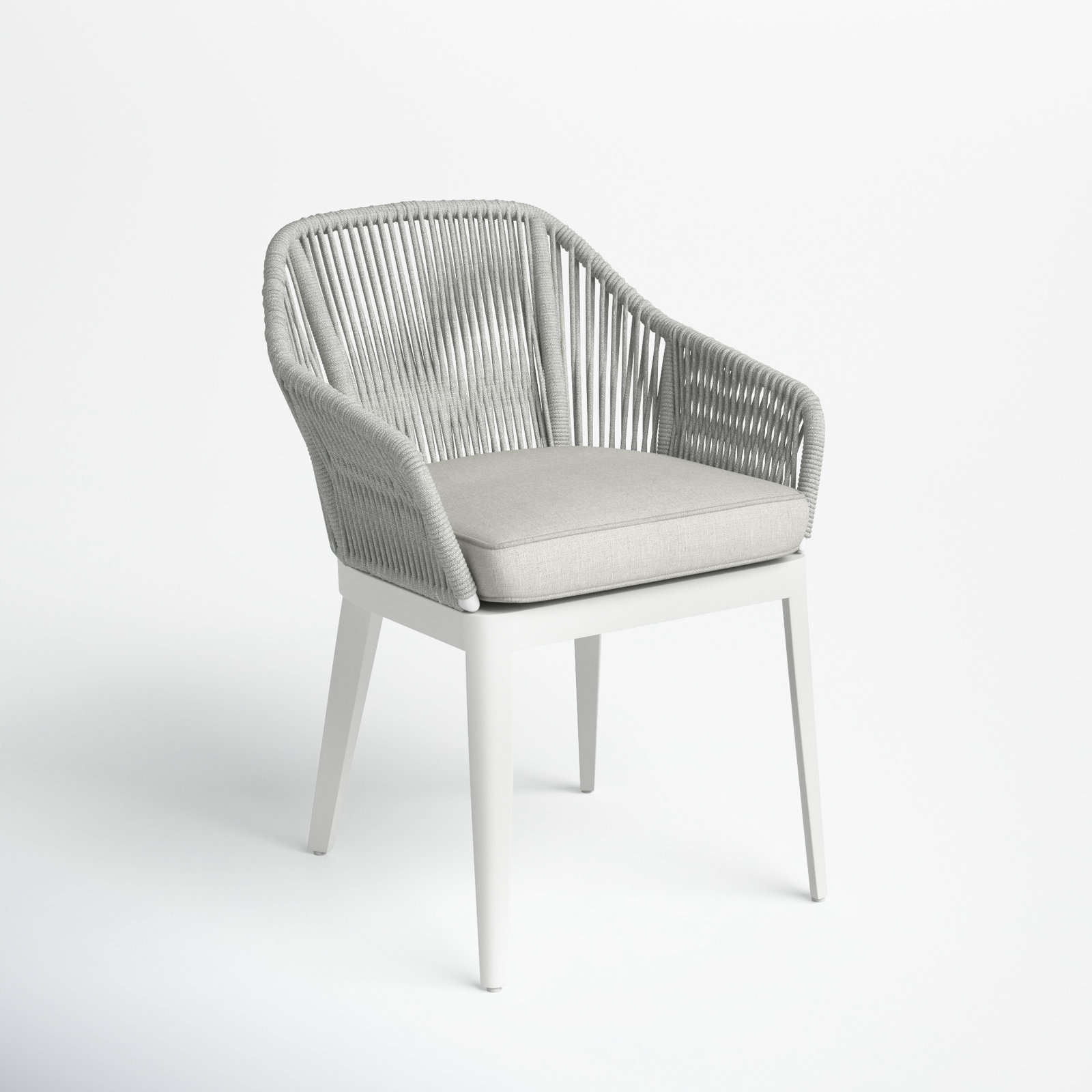 Renfri Premium All-Weather Wicker Outdoor Dining Armchair with Sunbrella® Cushion, Echo Ash Sunbrella®