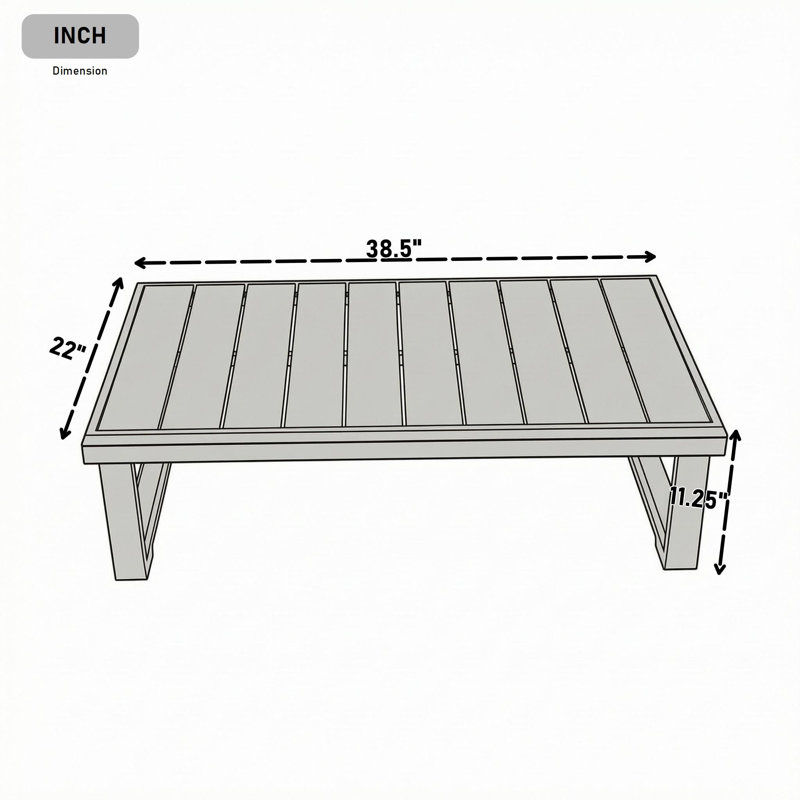 Solid Wood Outdoor Coffee Table , 38.5 " W 22 " D