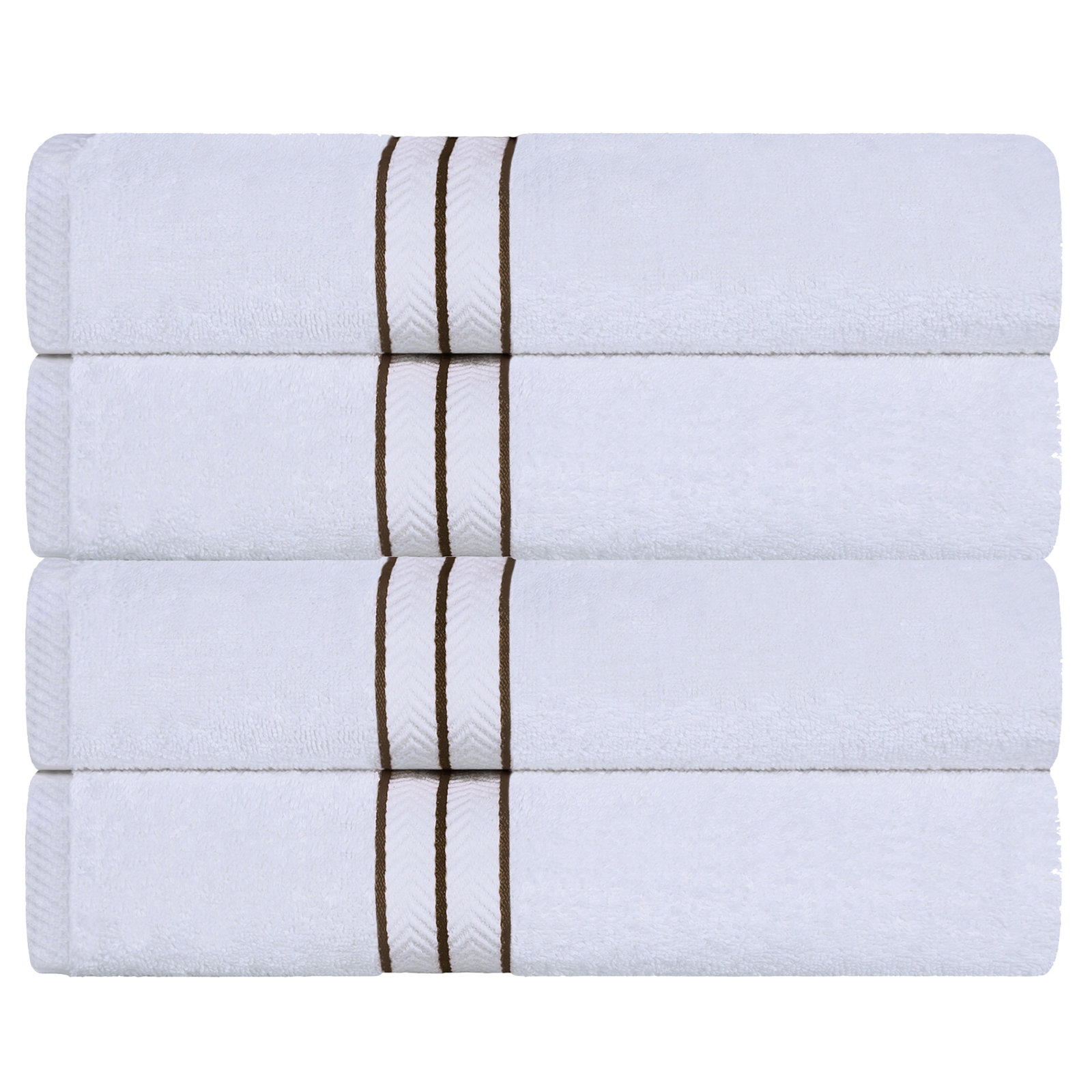 Josann Turkish Cotton Ultra-Plush Solid 4 Piece Bath Towel Set, Latte