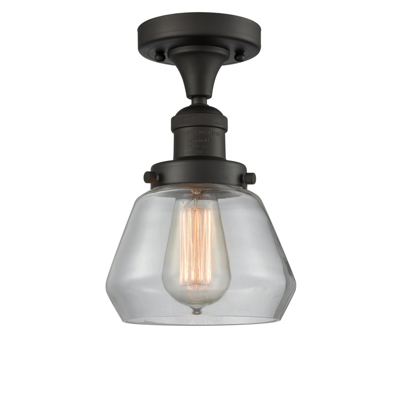 Chill Glass Semi Flush Mount, Oil Rubbed Bronze, Clear
