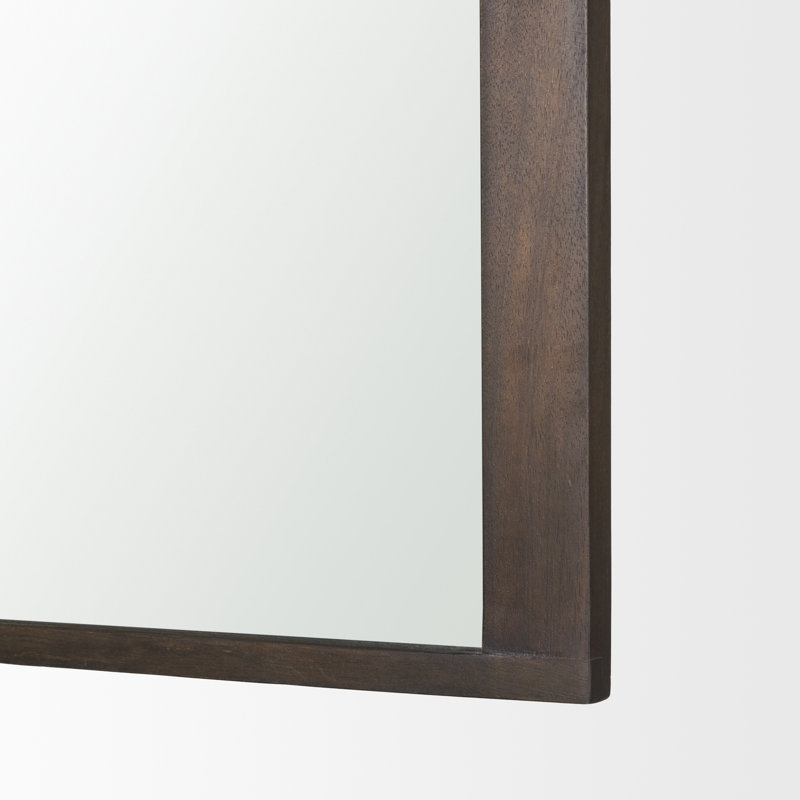 Vixe Solid Wood Mirror, Dark Brown, 48" x 30"