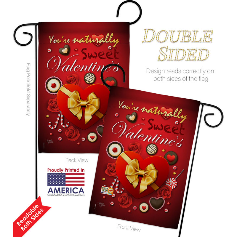 Drapeau de jardin en polyester 18 po x 13 po Candy Love