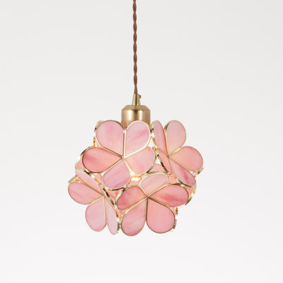 Luminaire suspendu en verre coloré 1 lumière Petals Tiffany