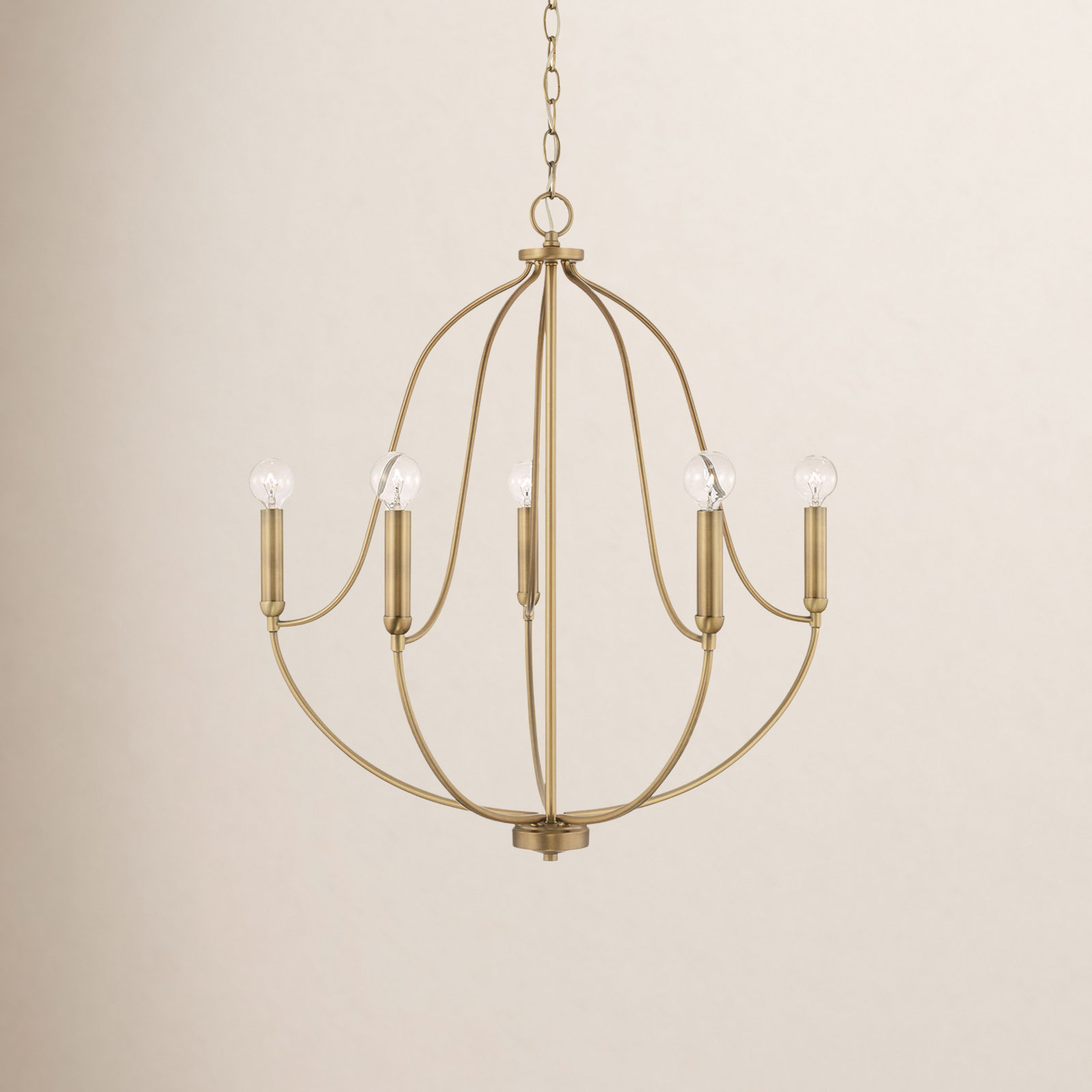 Kanda 5-Light Chandelier, Aged Brass