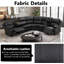 Canapé modulaire inclinable en cuir noir semi-respirant