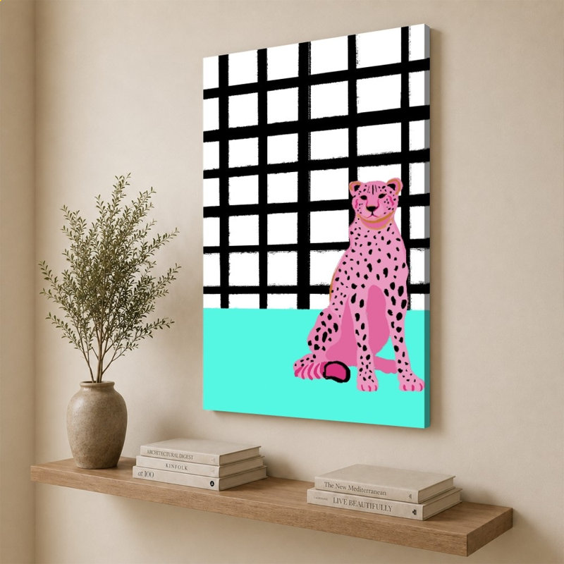 «Pink Leopard» par Elizabeth Medley - Impression sur toile, 40" x 60", Wrapped Canvas, Does Not Apply