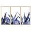 «Marine Agave Leaves» - impression sur toile flottante 3 pièces-606742310-606742309