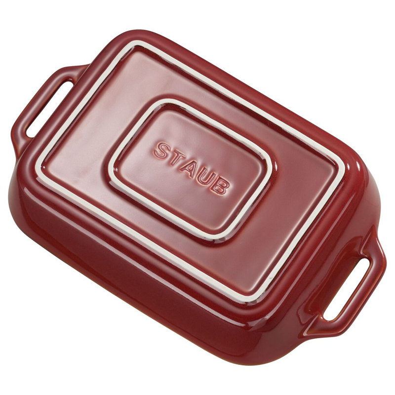 Ceramique Ceramic Rectangular Oven Dish, Rustic Red