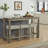 Bar Sofa Table With Power Outlet, 4 Piece Bar Table And Chair Set With Upholstered Stools-981245868-981245859
