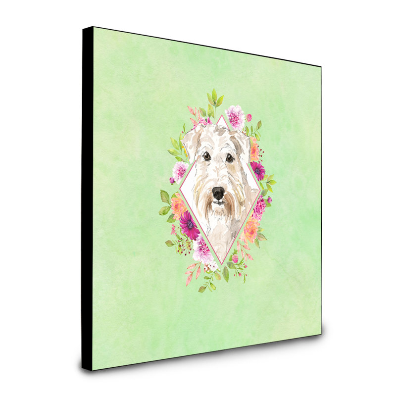 Panneau mural Dollman Flowers, Vert, Terrier irlandais