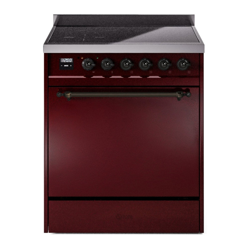 ILVE Nostalgie II 30 in Induction Range, Burgundy/Bronze