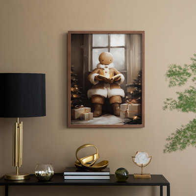«Christmas Holiday Art», série 2-Lxxiv, reproduction encadrée - bois massif