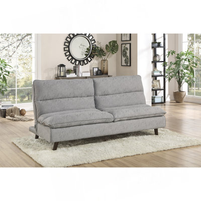 Casual Living Room 1Pc Elegant Lounger Light Gray Textured Fabric Upholstered Sleeper Sofa Versatile Placement Furniture