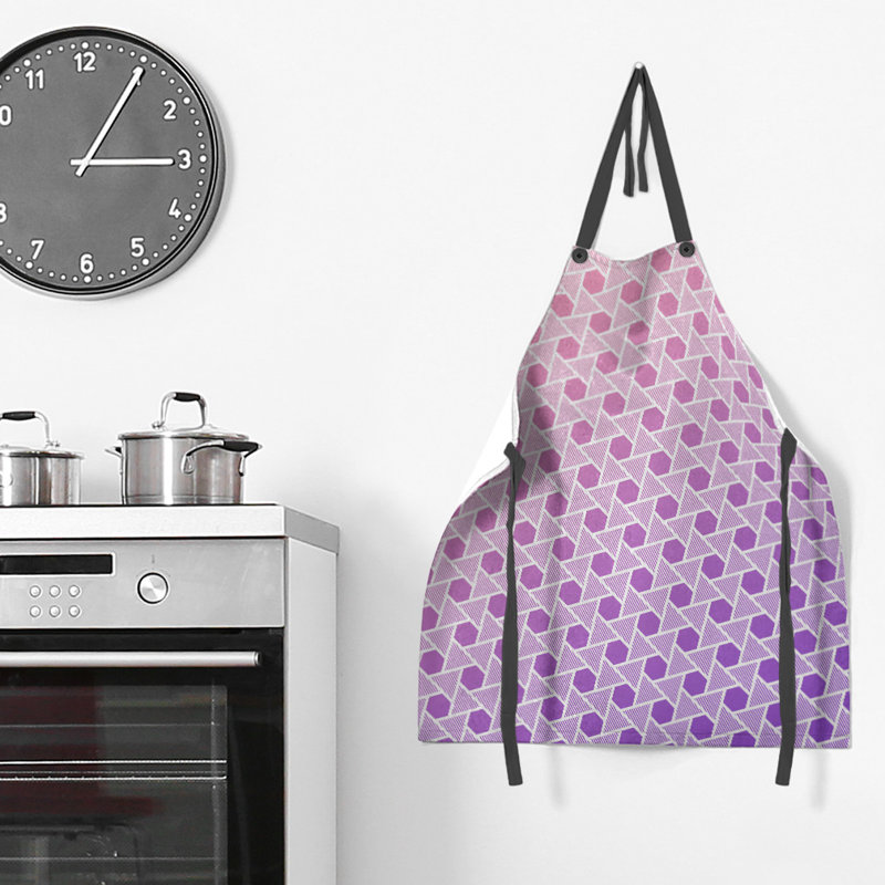 Tablier en hexagones et triangles Rainbow, Rose/mauve