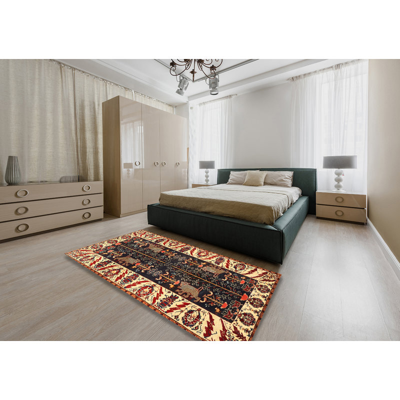 Tapis traditionnel noir / chêne, Rectangle 6 pi x 9 pi
