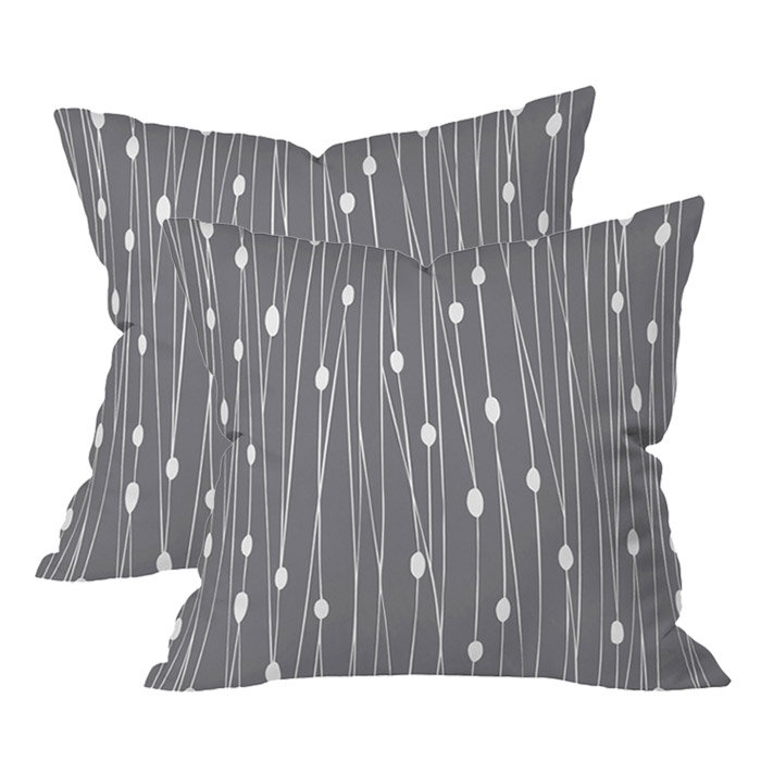 Entangled Indoor/Outdoor Throw Pillow, Gray