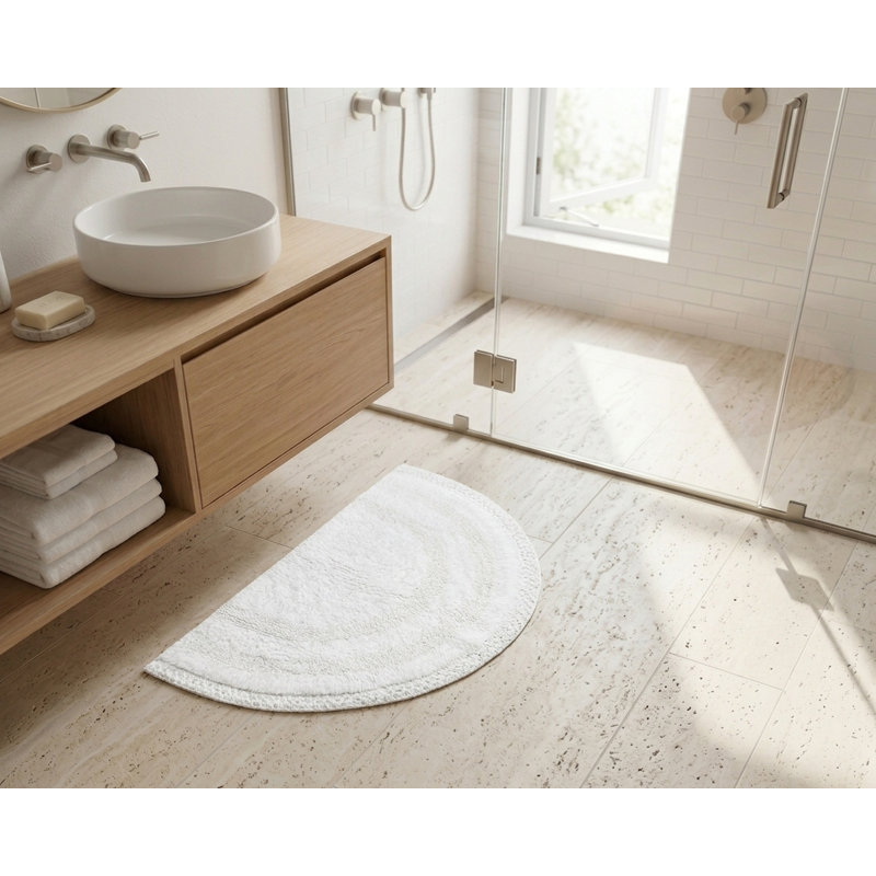 Adiraica 100% Cotton Bath Rug, White