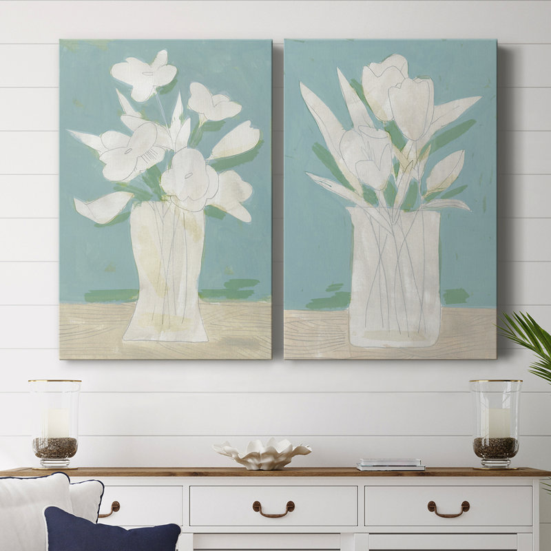 Muted Spring Arrangement I-Premium Gallery Wrapped Canvas -Ready to Hang, 36" H x 48" W
