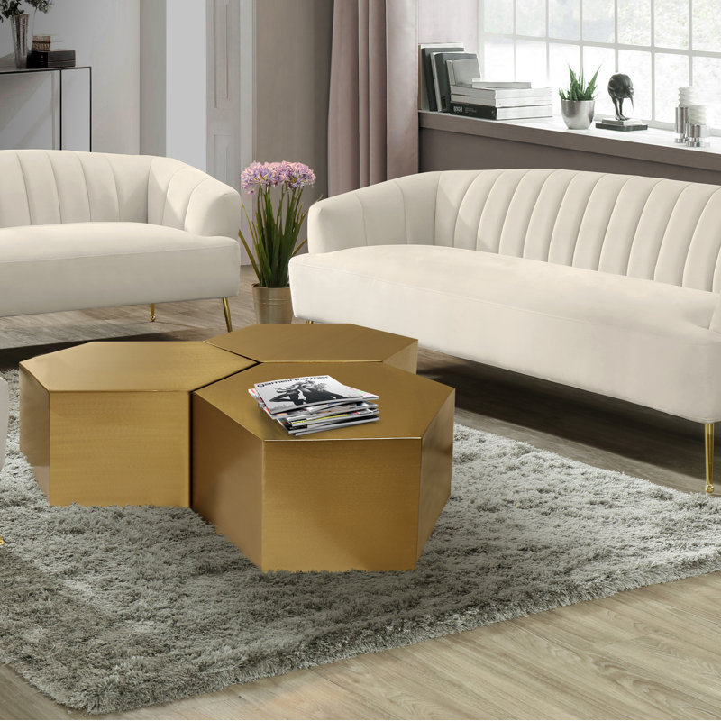 Coffee Table, Brushed Gold