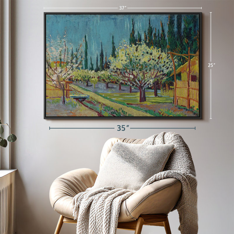 «Orchard Borded By Cypresses Wall Art», H 25 po x l 37 po