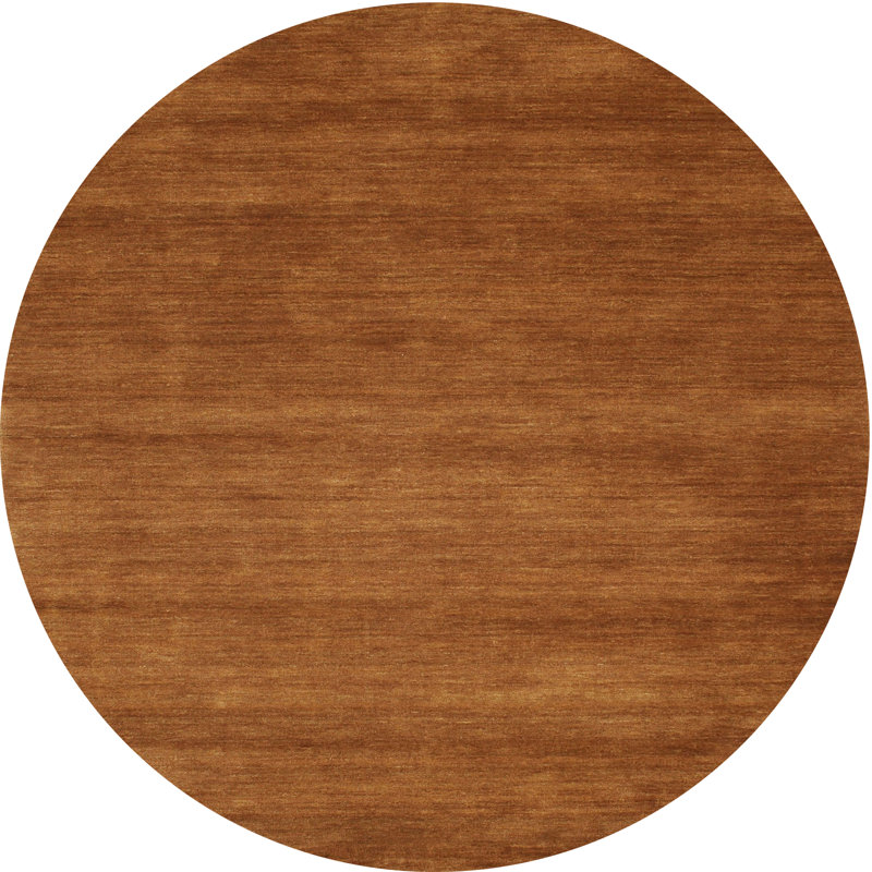 Tapis brun contemporain, Rond 5 pi