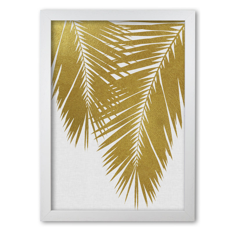 Palm Leaf II - Single Picture Frame Print, 29.7cm H x 21cm W x 4cm D, Wrapped Canvas