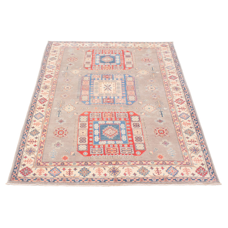 Tapis unique en laine noué à la main gris nouvel âge 6 pi x 9 pi 1 po Deshazo