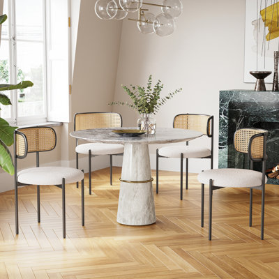 Canice Boucle Upholstered Metal Leg Side Chair (Set of 4)