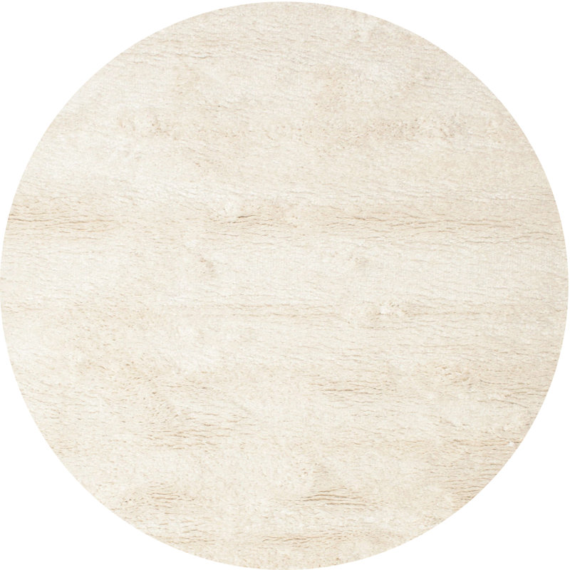 Tapis contemporain gris, Rond 7 pi
