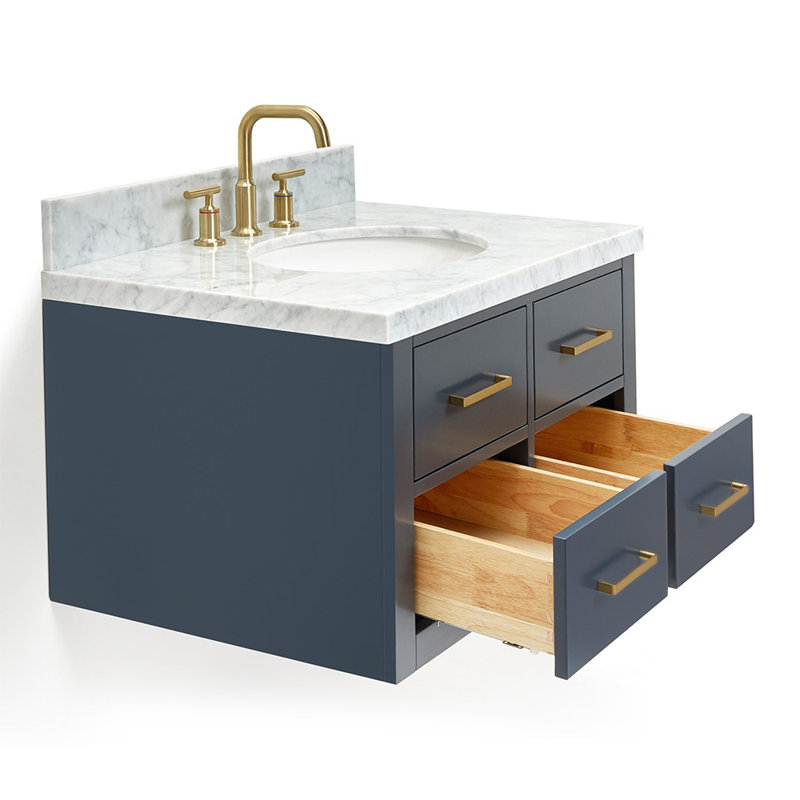31'' W Single Vanity, Midnight Blue, Satin Brass