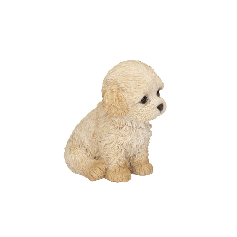 Labradoodle Decorative Puppy Figurine for Home & Garden Décor, Handpainted Polyresin Dog Statue, Realistic Design | Gift for Dog Lovers | Weather-Resistant Indoor/Outdoor Decor