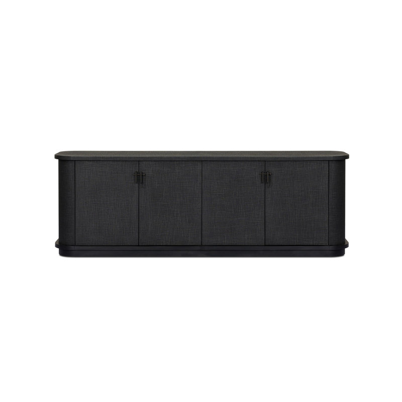 Berlin Media Console-Worn Black Veneer, Black