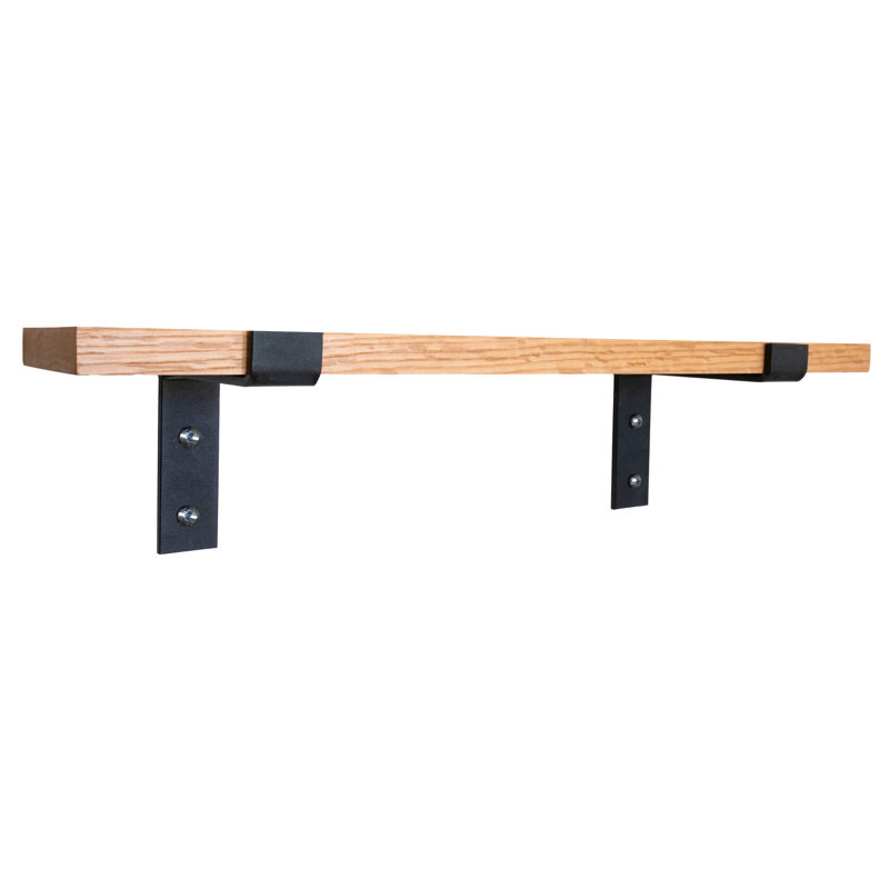 Rayne Red Oak Bracket Shelf, 2" H x 40" W x 8" D, Natural
